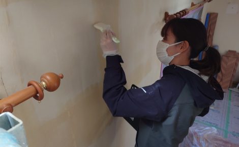 滋賀県大津市　新築戸建　漏水後　壁面除カビ処理施工