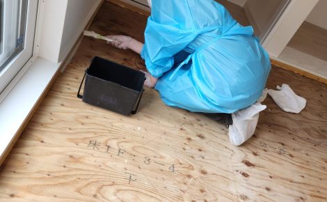 滋賀県大津市　新築戸建　漏水事故後　床下除カビ処理　和室除カビ処理